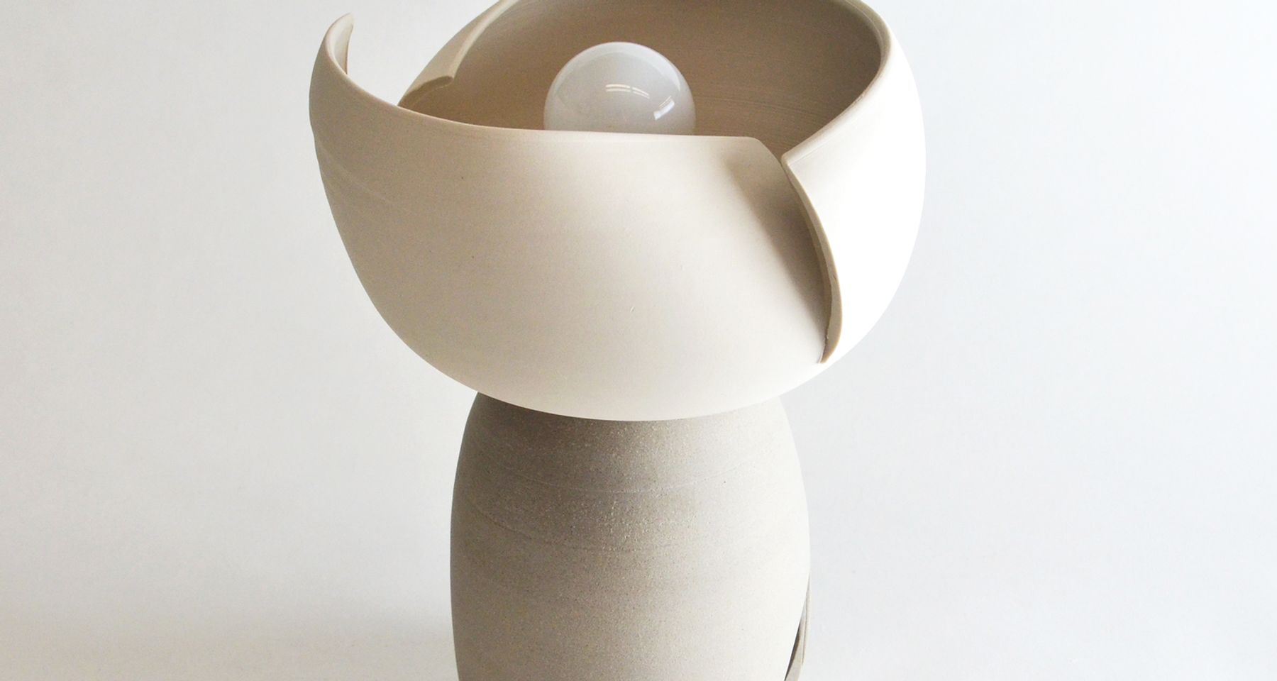 Split Accent Lamp - White & Taupe by Studio Joo