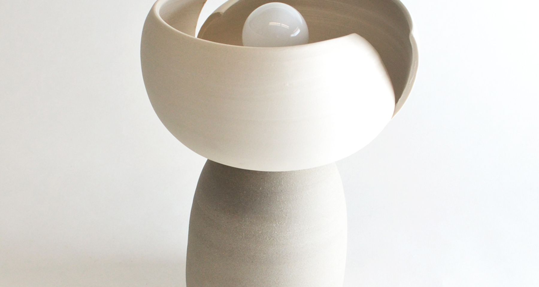 Split Accent Lamp - White & Taupe by Studio Joo