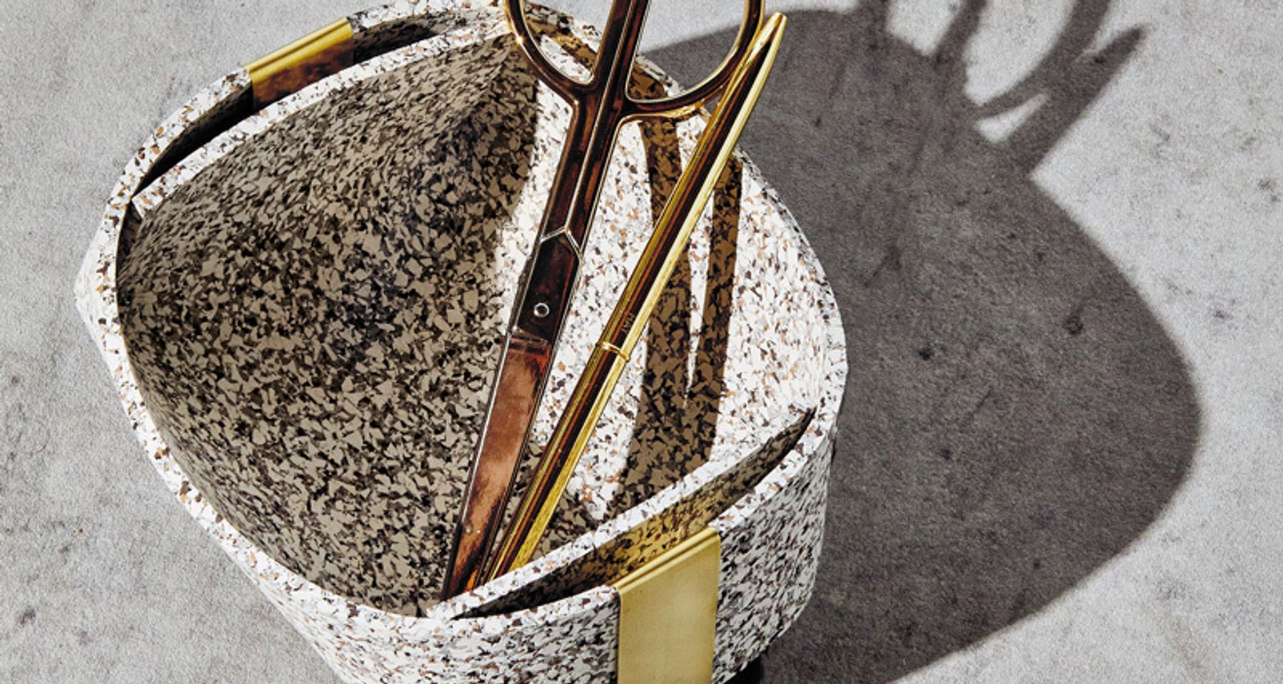 Rubber and Brass Basket by Slash Objects