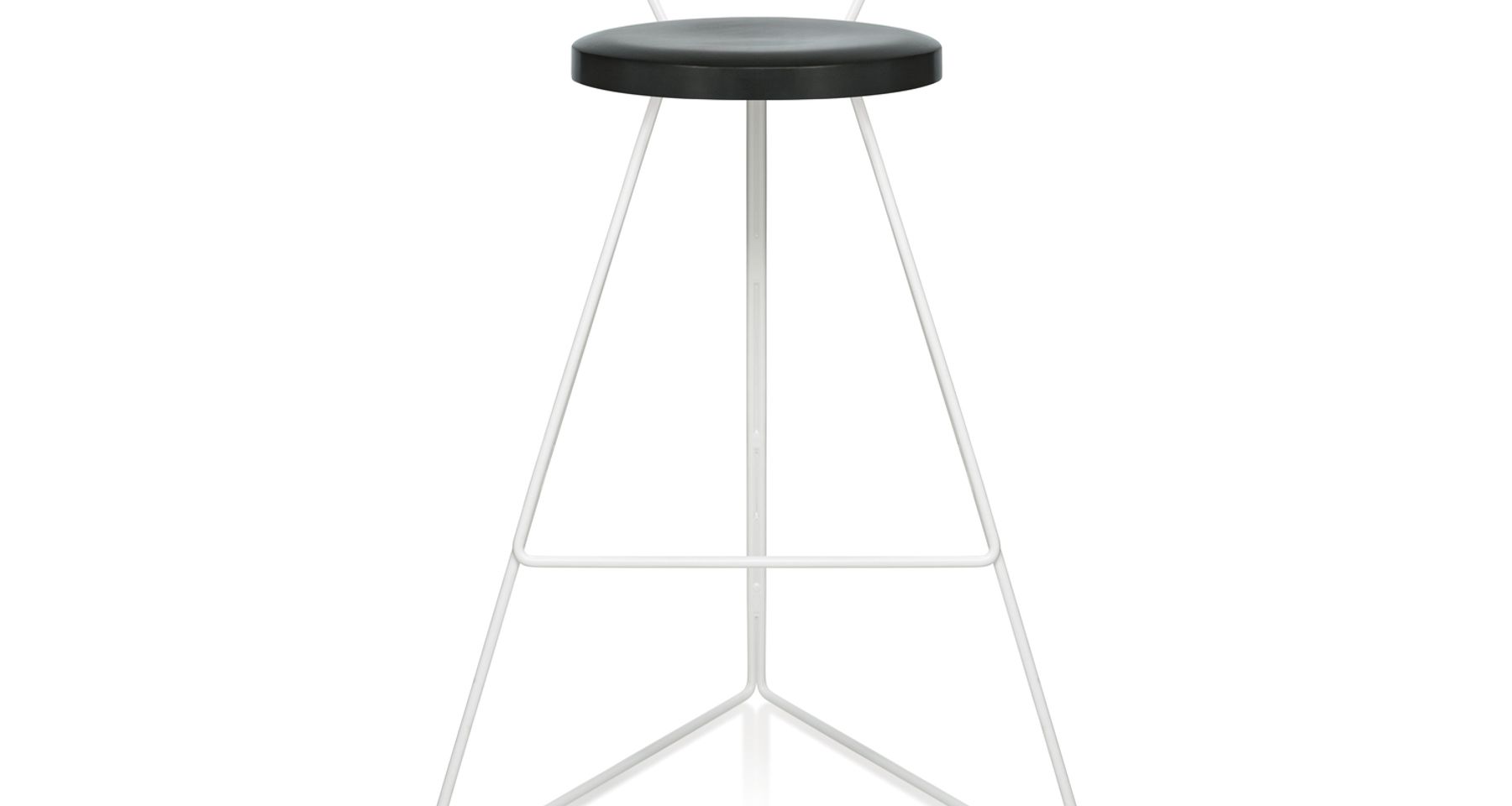 The Coleman Stool with Backrest - White Frame by Greta de Parry