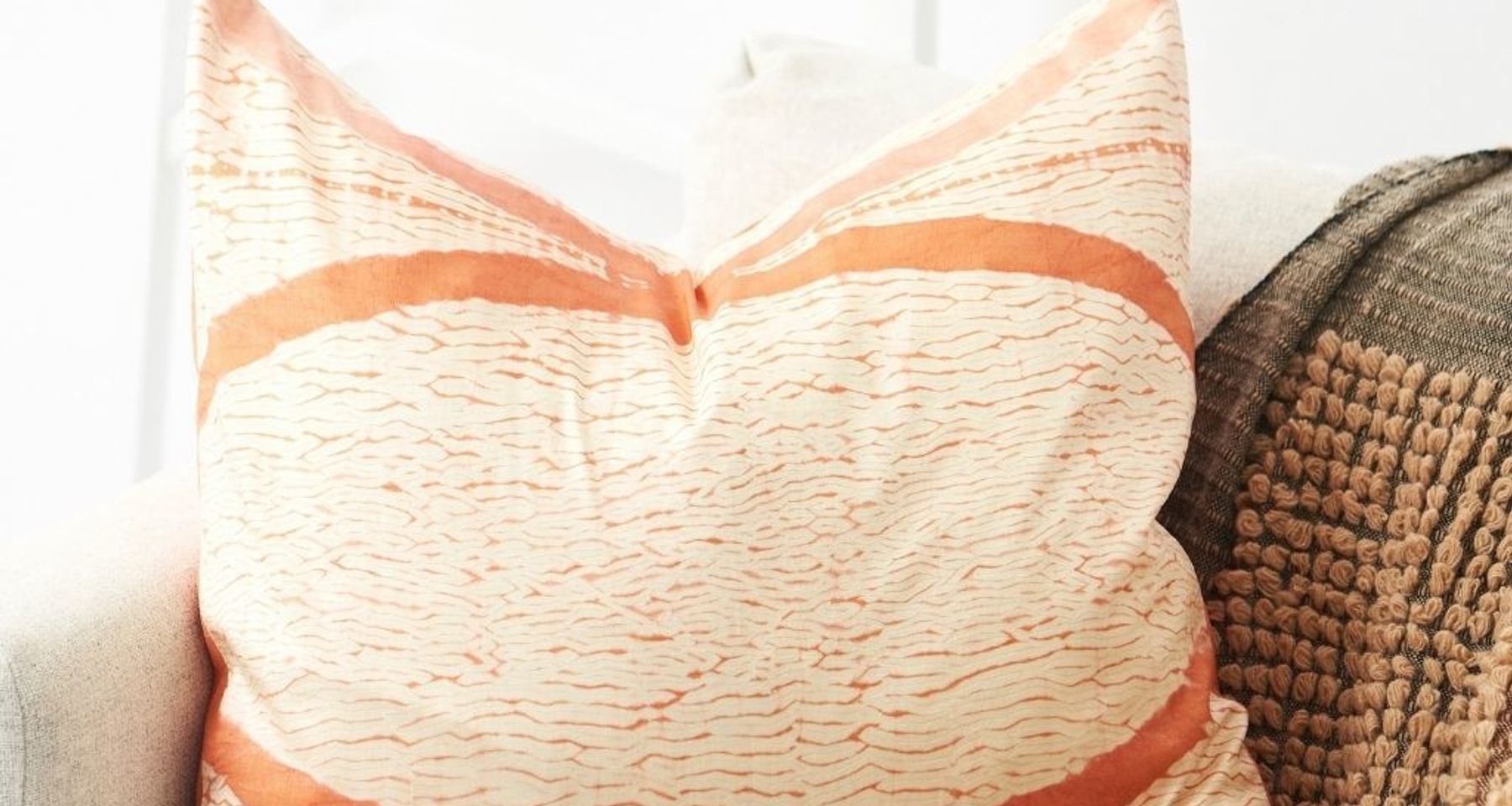 Arc Coral Silk Pillow by Studio Variously