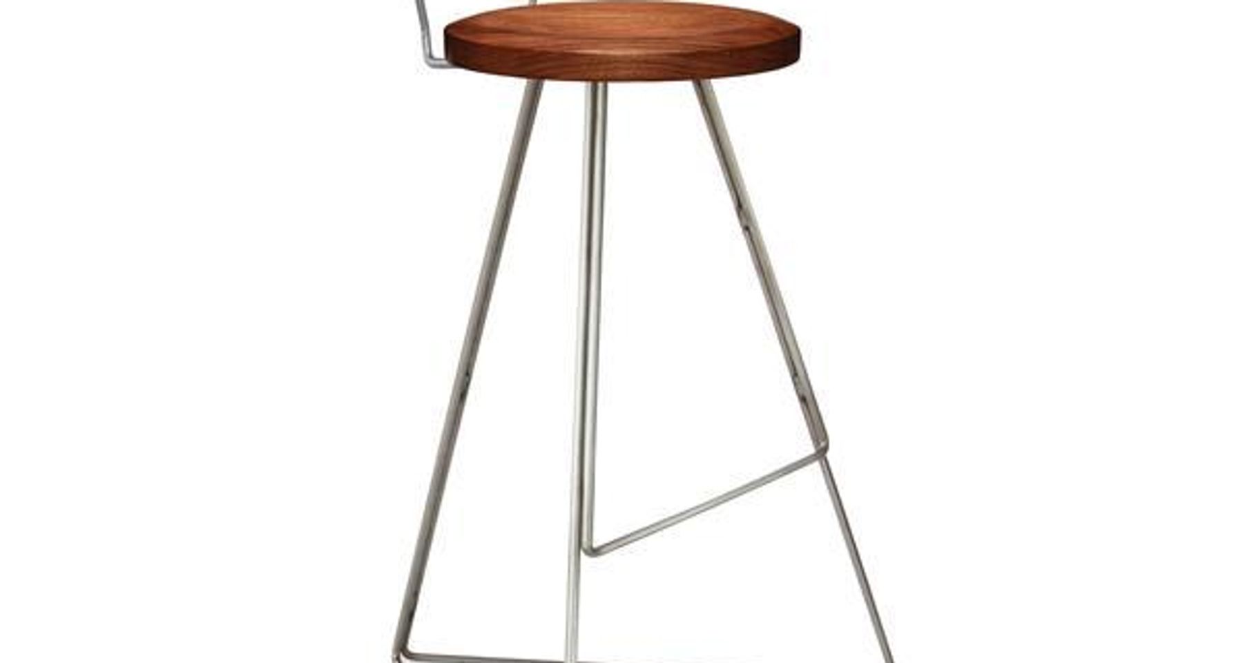 The Coleman Stool with Backrest - Industrial Frame by Greta de Parry