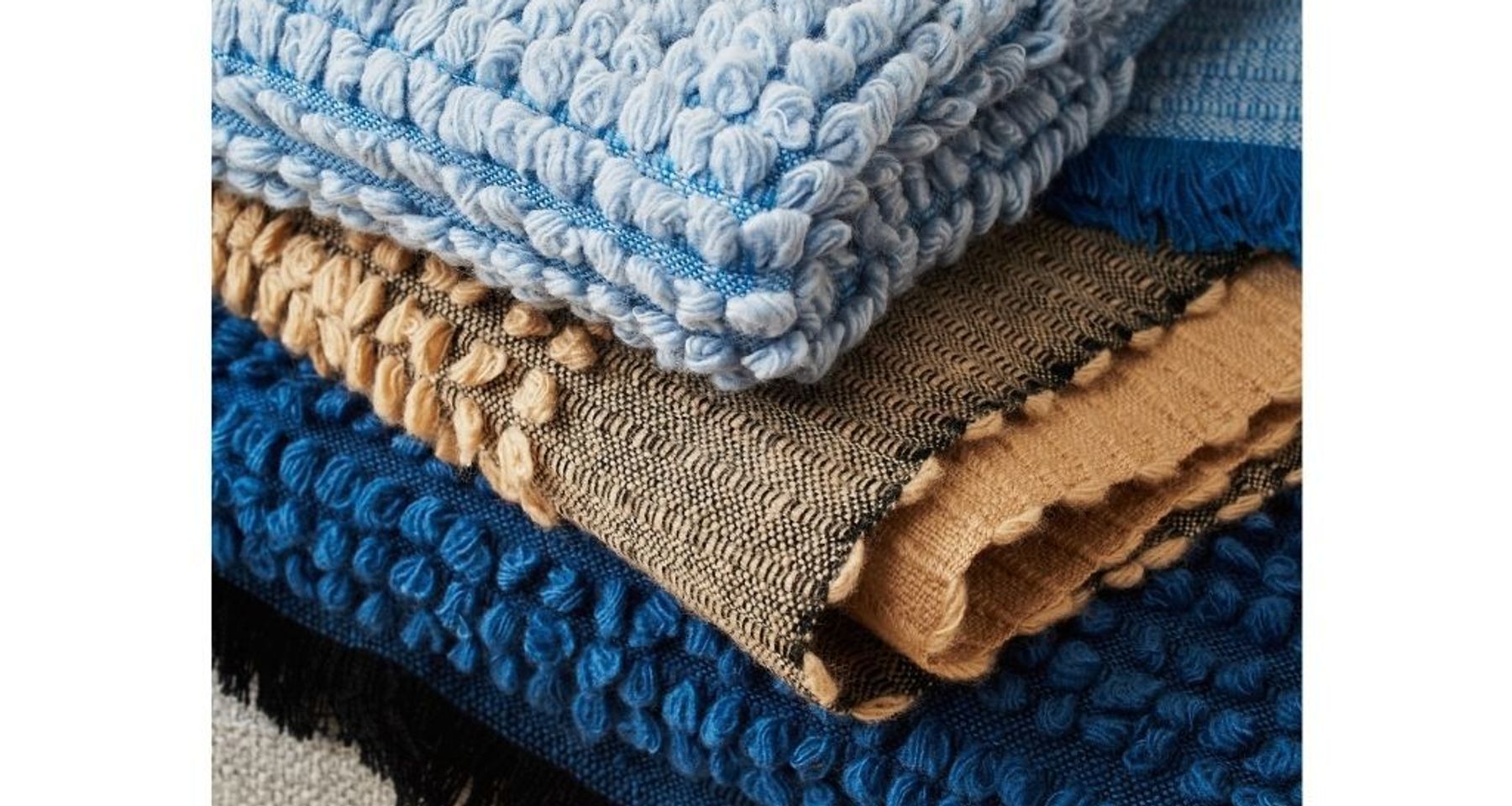 Macaroon Sky Merino Throw by Studio Variously