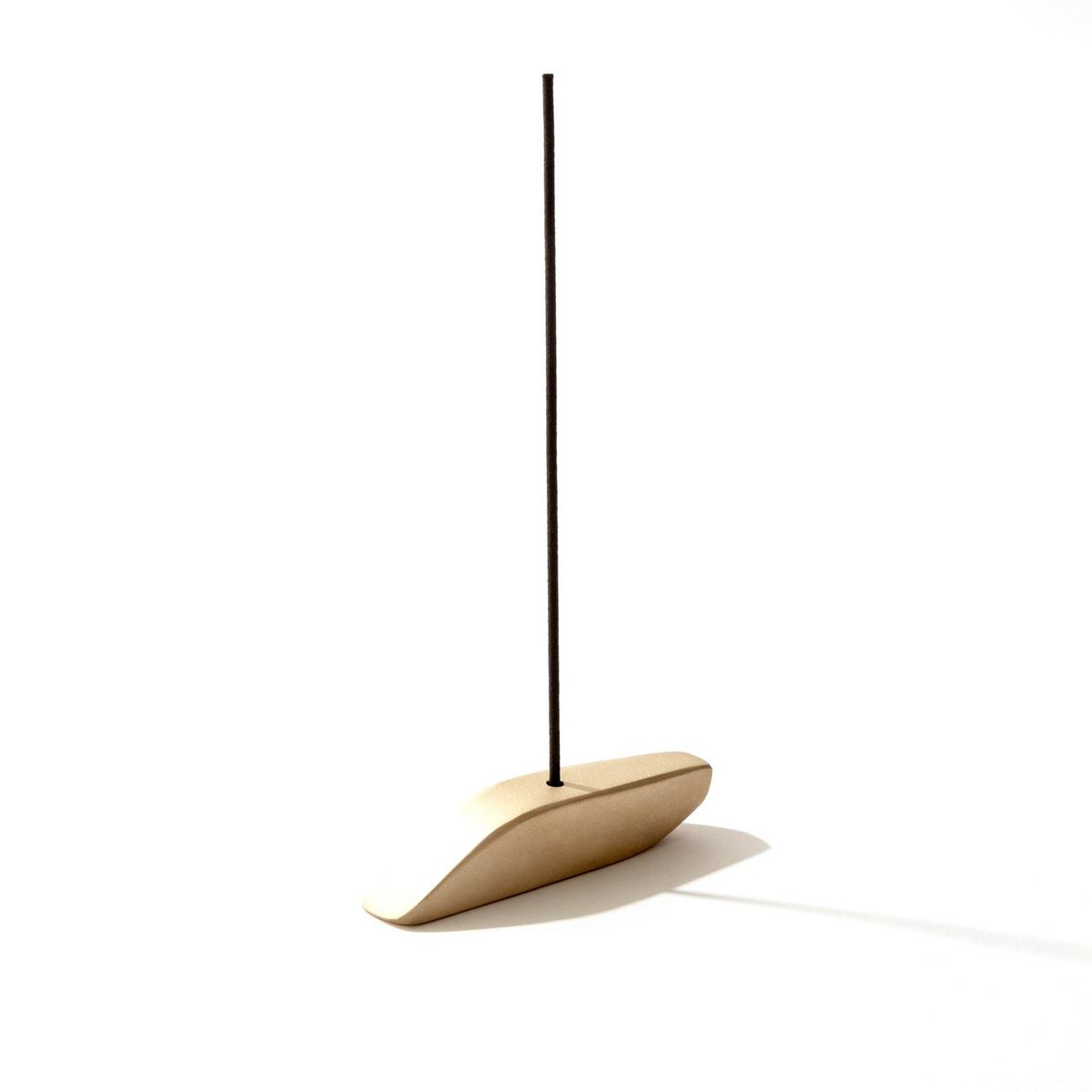 Sculptural Brass Slope Incense Holder