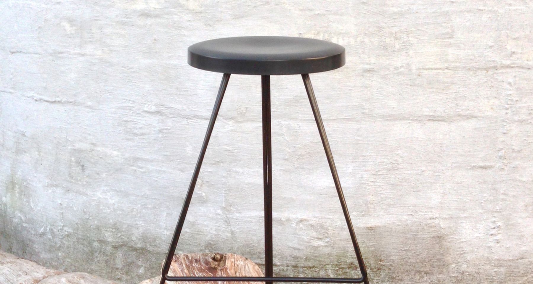 The Coleman Stool - Black Frame by Greta de Parry
