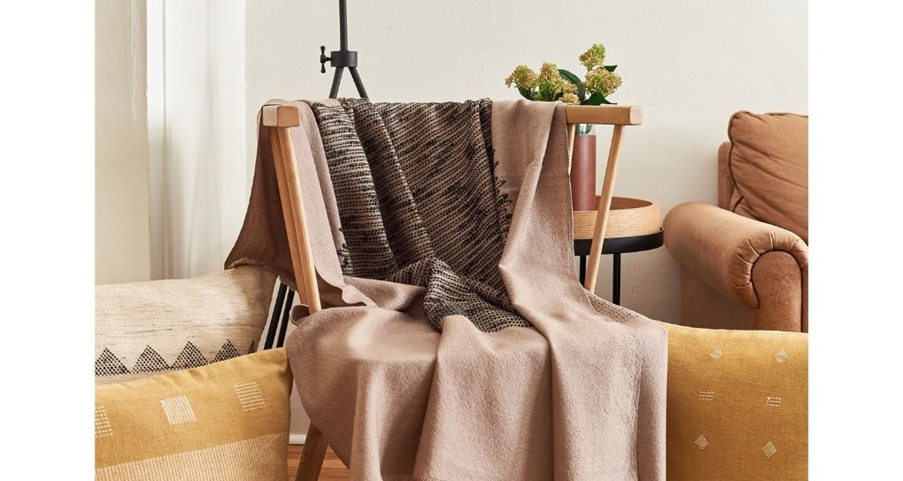 FLO Brown Merino Throw by Studio Variously