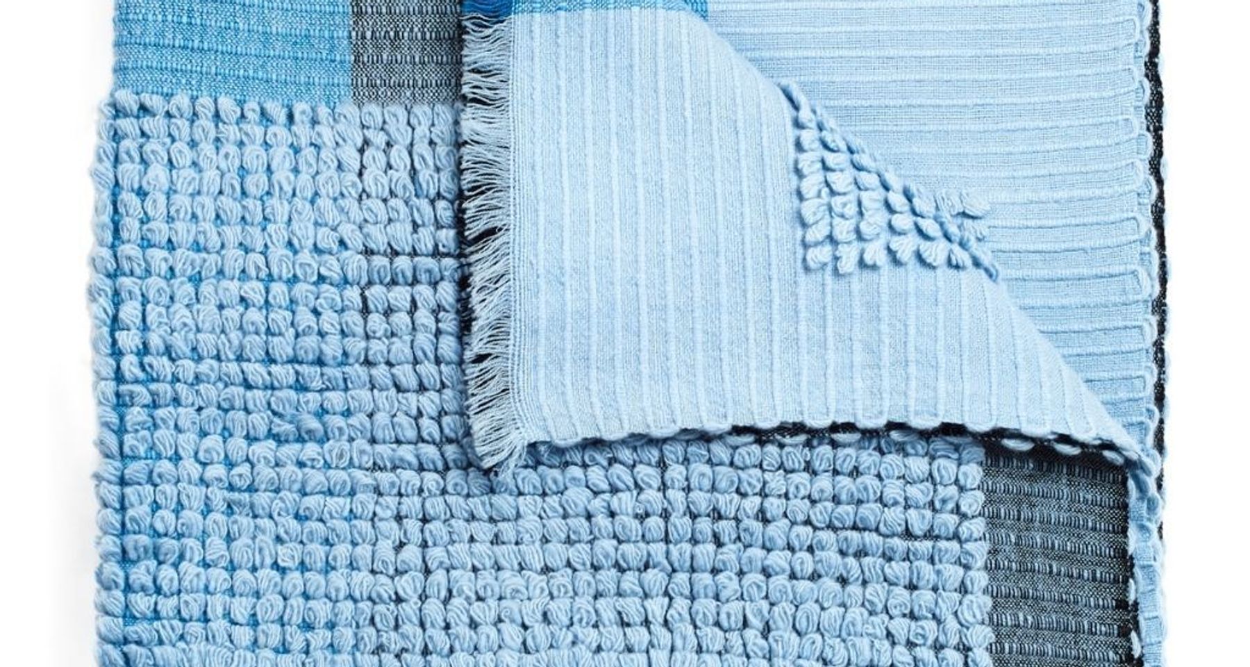 Macaroon Sky Merino Throw by Studio Variously