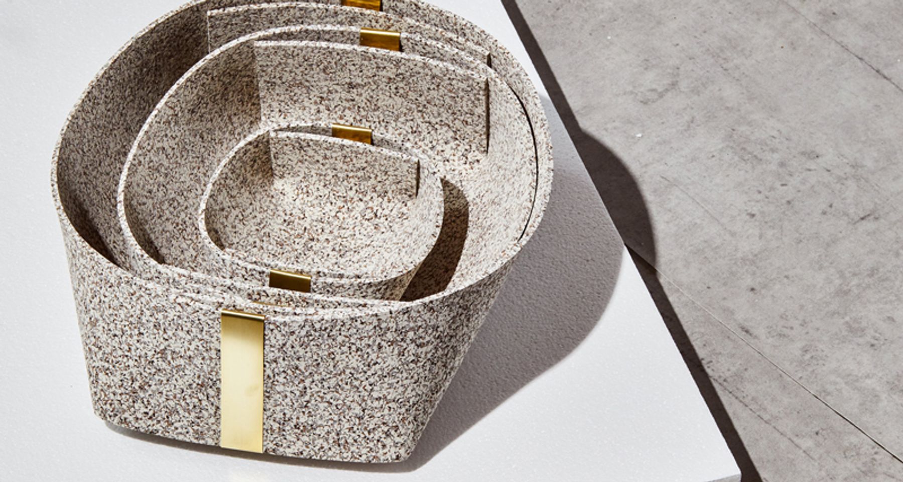 Rubber and Brass Basket by Slash Objects