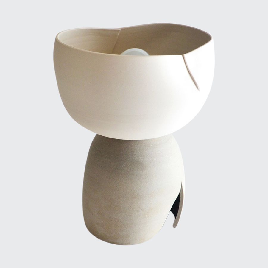 Dart Accent Lamp - White & Taupe