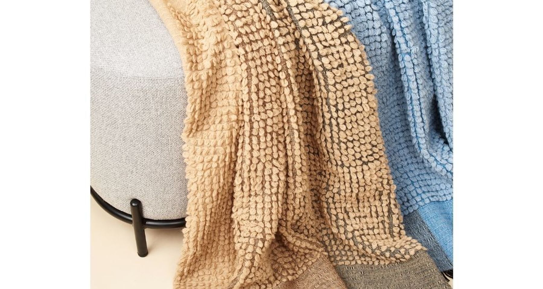 Macaroon Sky Merino Throw by Studio Variously