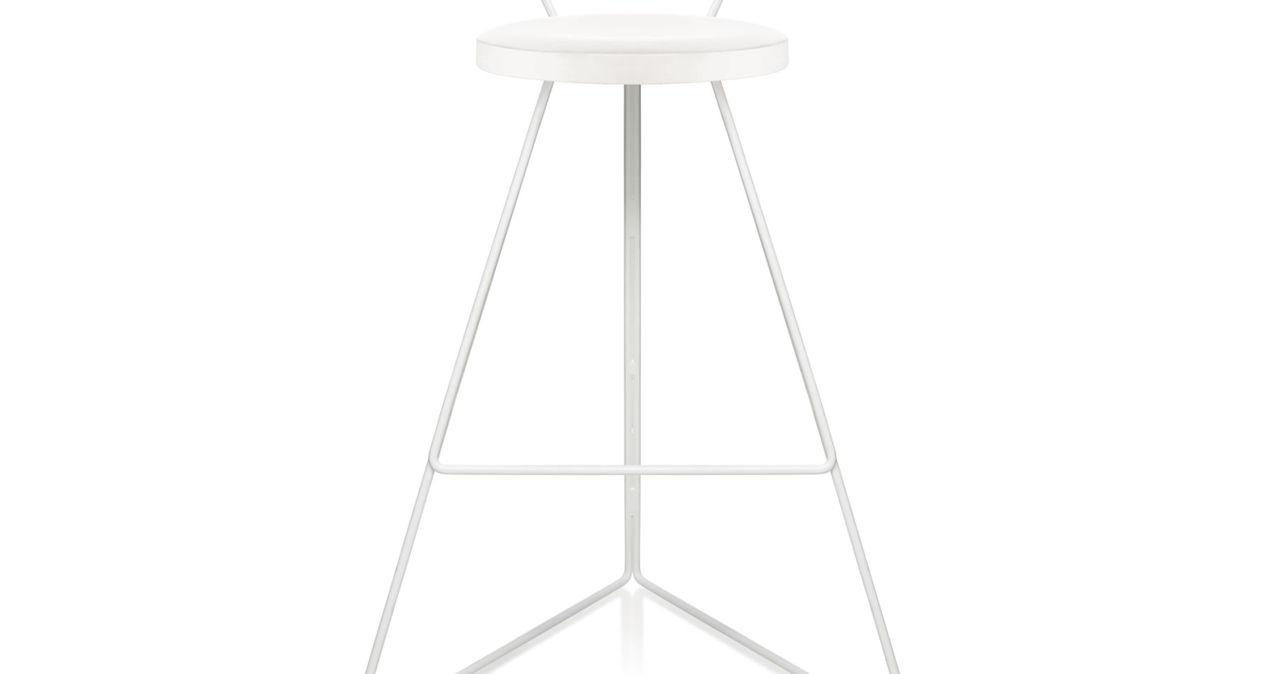 The Coleman Stool with Backrest - White Frame by Greta de Parry