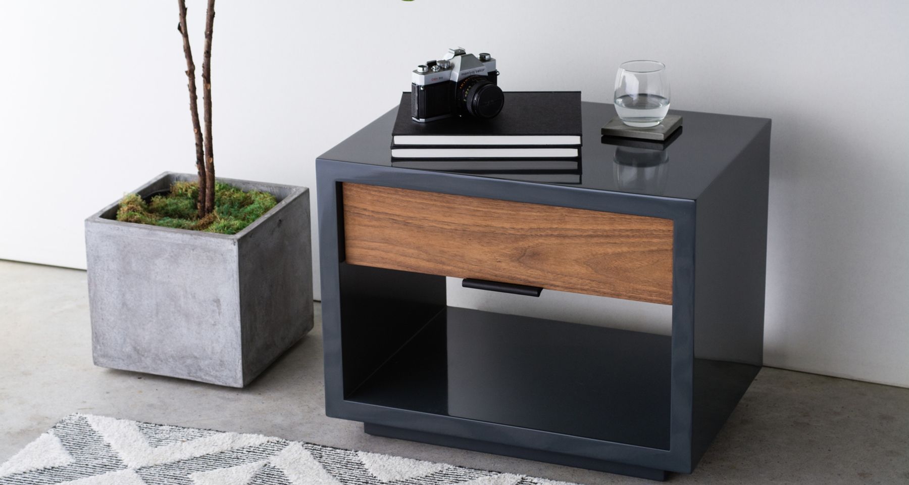 Lacquer nightstand by KomoLab
