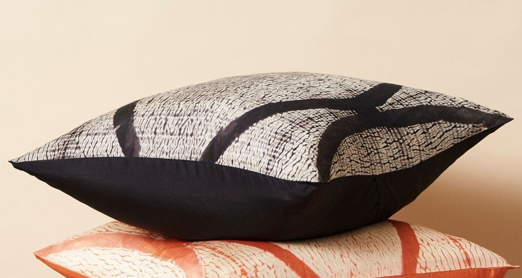Arc Coral Silk Pillow by Studio Variously
