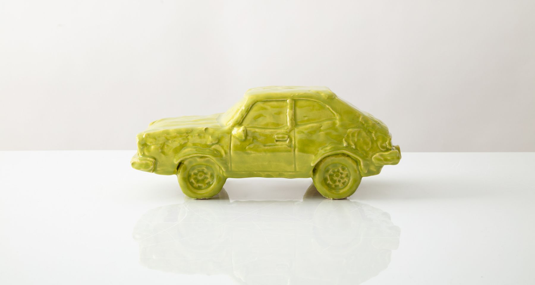 Chartreuse Accord Handmade Glazed Stoneware Sculpture Unique Edition by Fort Makers