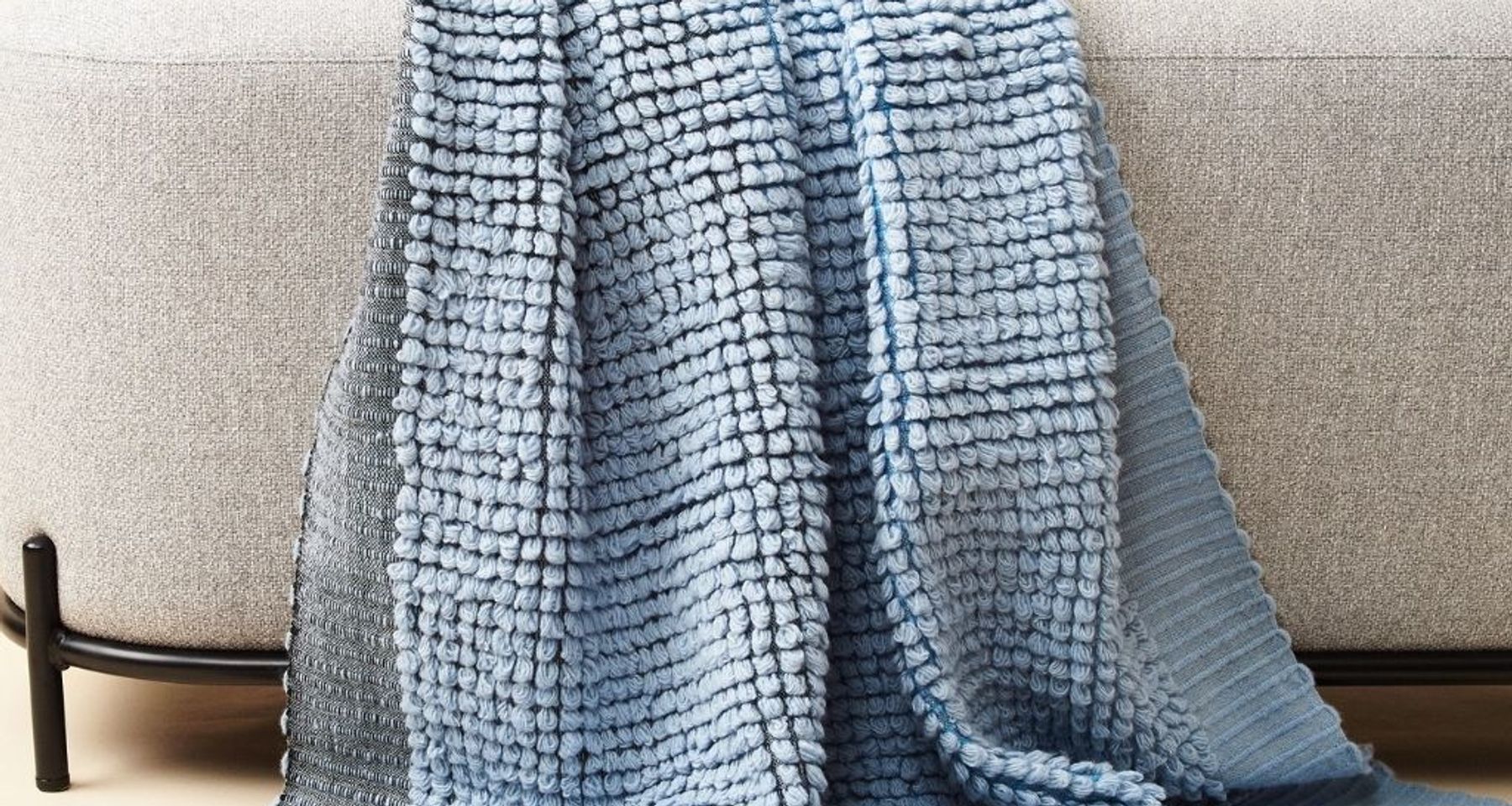Macaroon Sky Merino Throw by Studio Variously