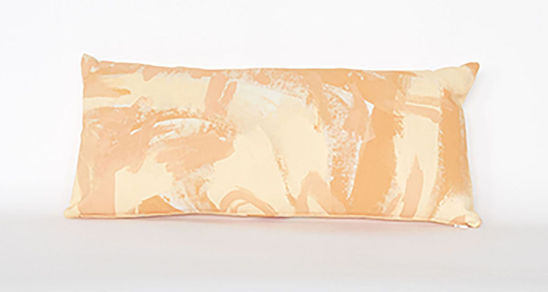 Peach Two Hue Hand Painted Canvas Pillow by Fort Makers