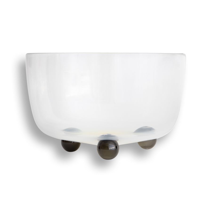 Handmade Glass Tri-Leg Clear Bowl  