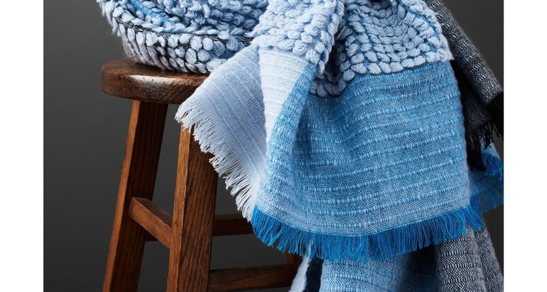 Macaroon Sky Merino Throw by Studio Variously