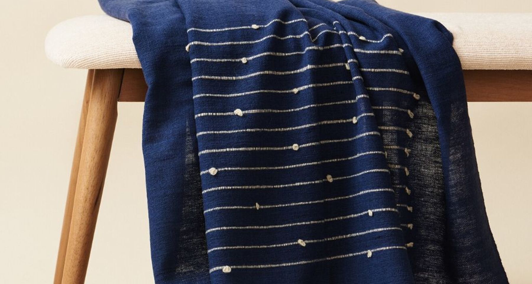 Rosewood Indigo Merino Throw by Studio Variously
