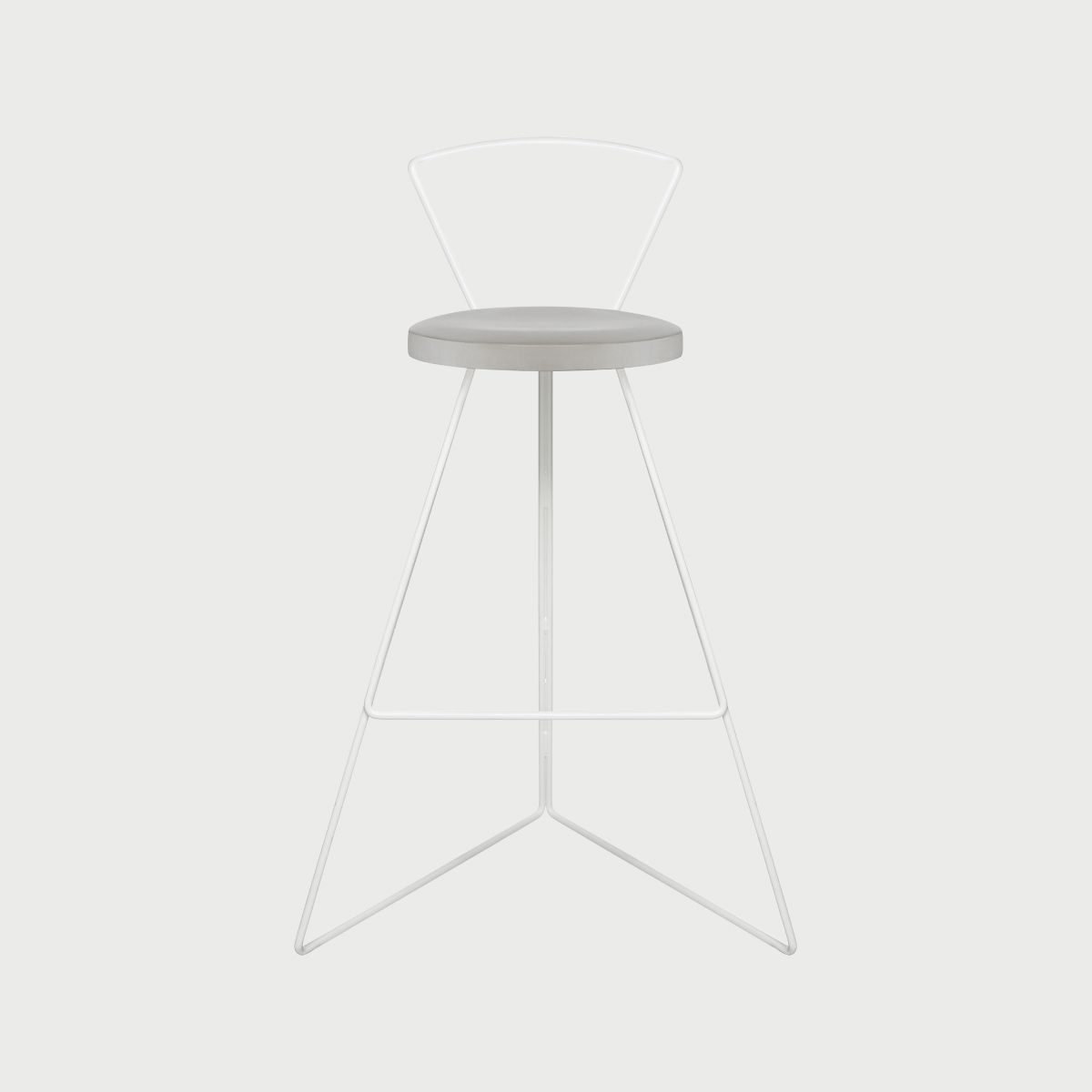 The Coleman Stool with Backrest - White Frame