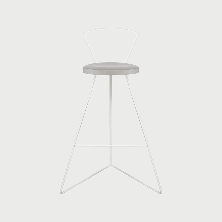 The Coleman Stool with Backrest - White Frame