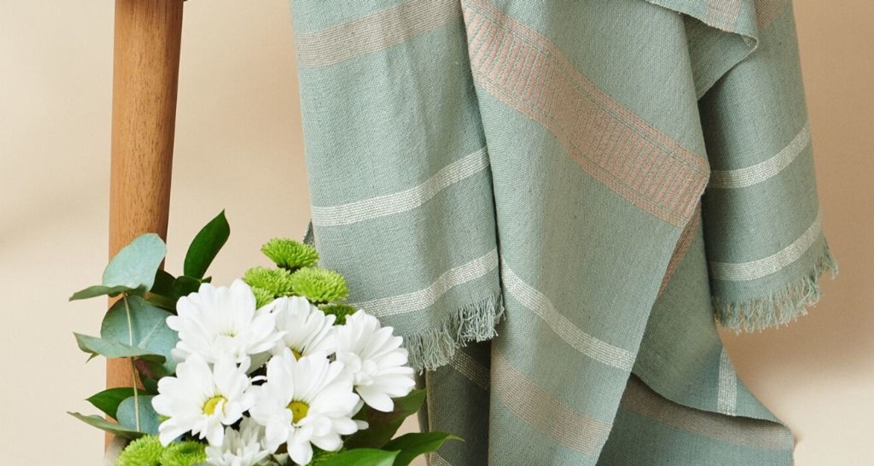Sage Organic Cotton Throw  by Studio Variously