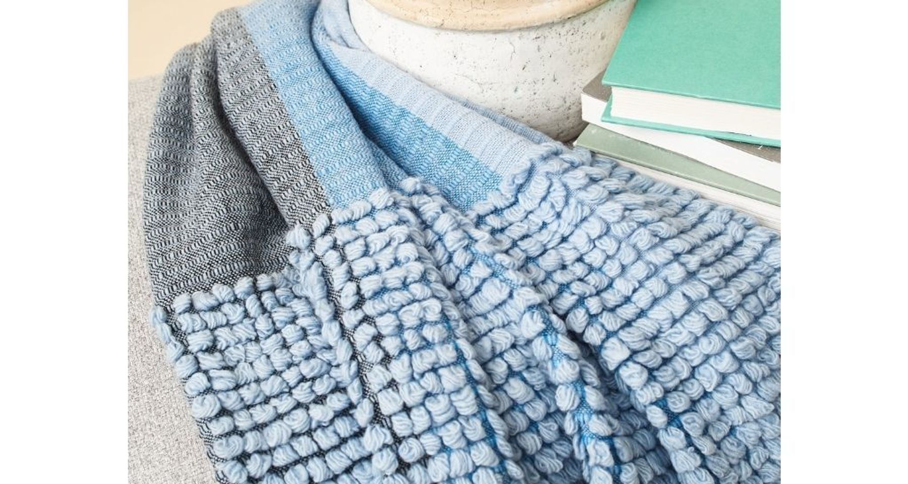 Macaroon Sky Merino Throw by Studio Variously