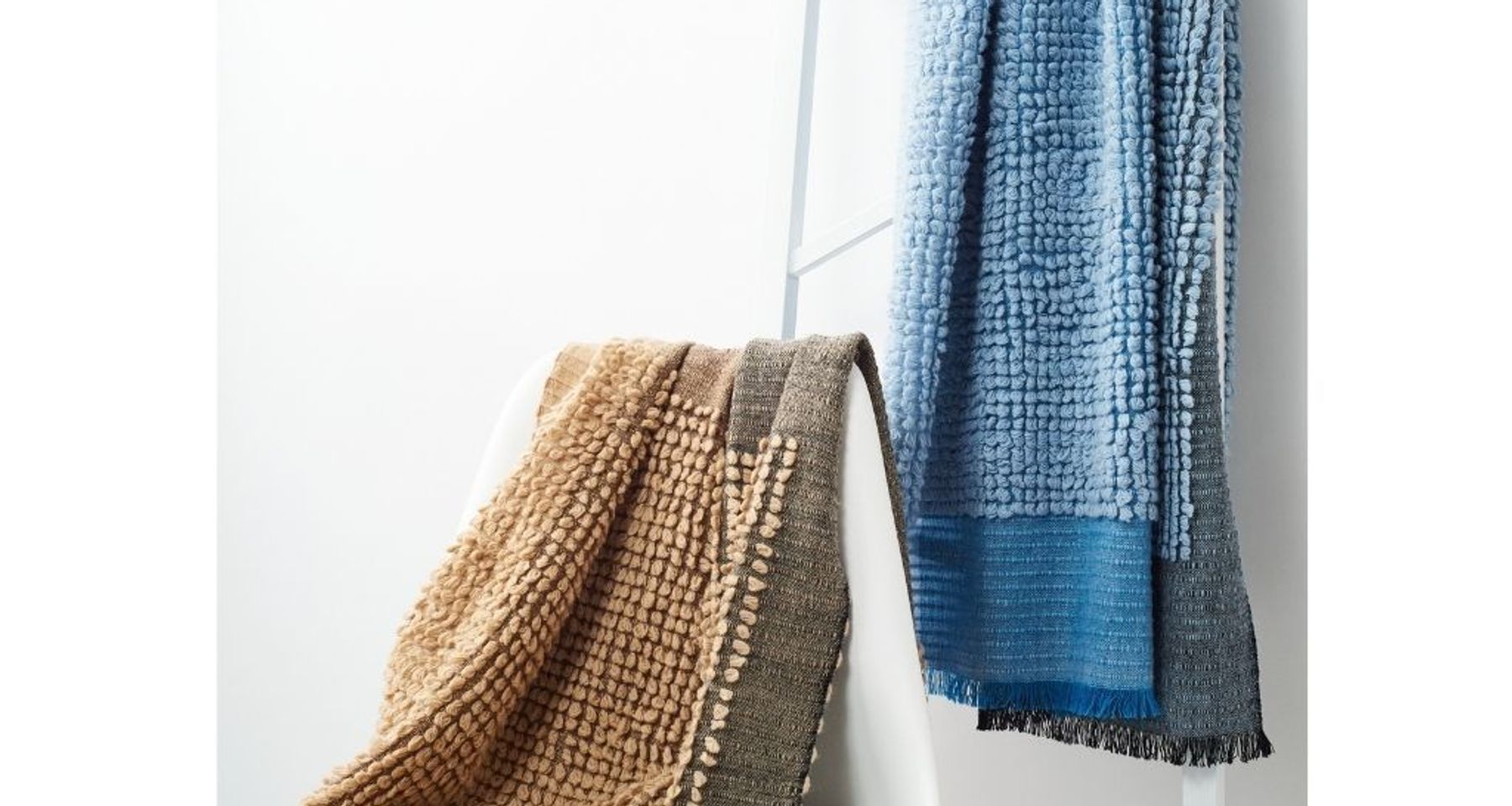 Macaroon Sky Merino Throw by Studio Variously