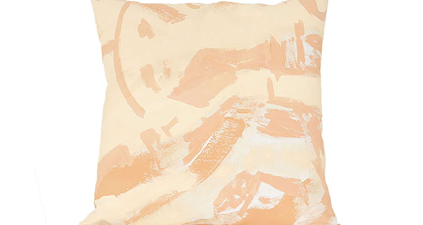 Peach Two Hue Hand Painted Canvas Pillow by Fort Makers