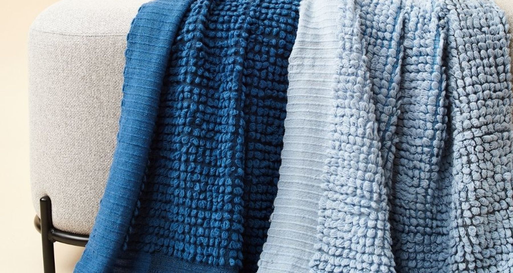 Macaroon Sky Merino Throw by Studio Variously