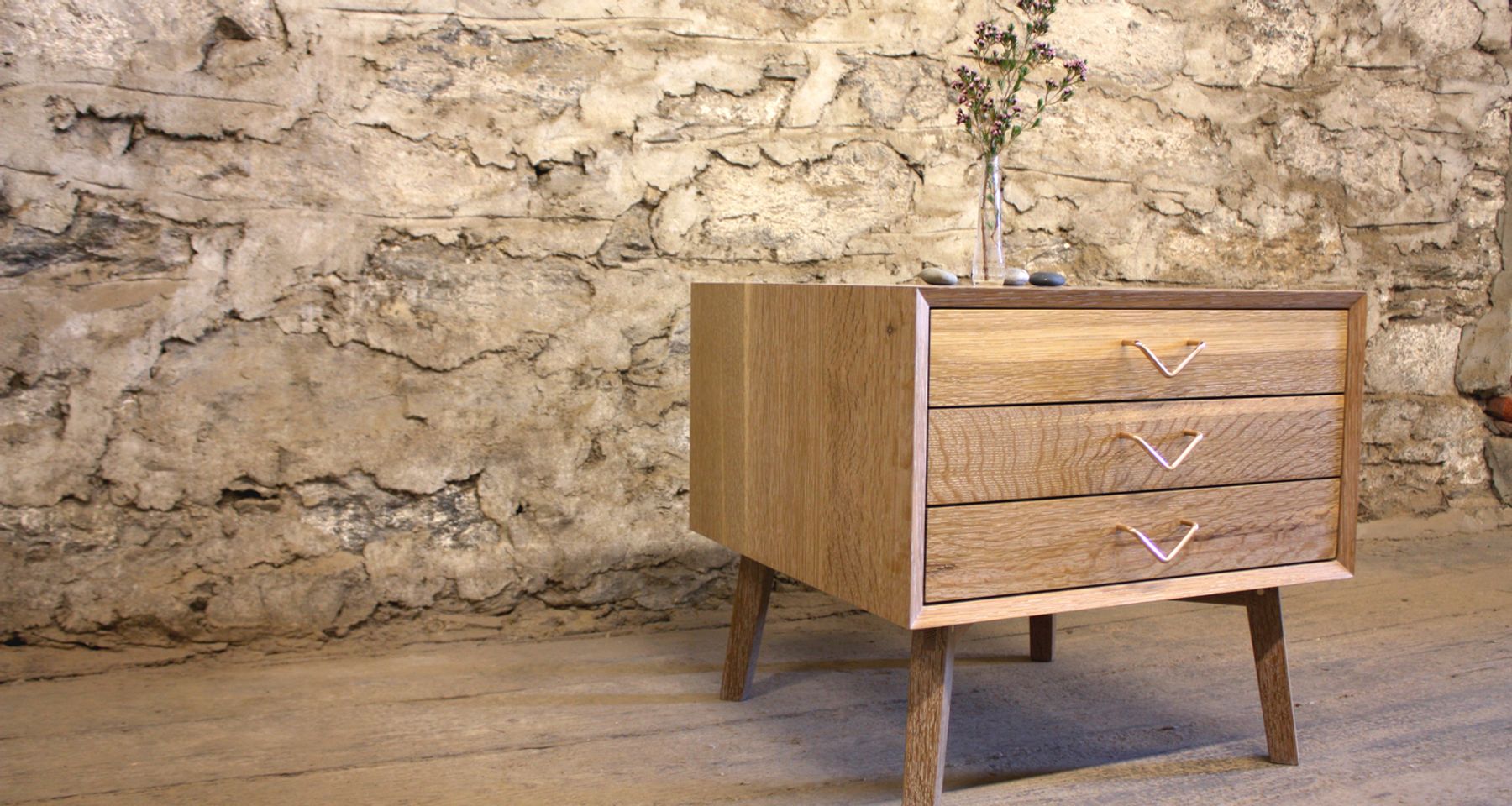 Atlantic Three Drawer Side Table by VOLK Furniture