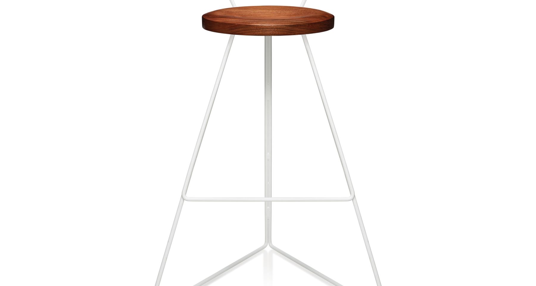 The Coleman Stool with Backrest - White Frame by Greta de Parry