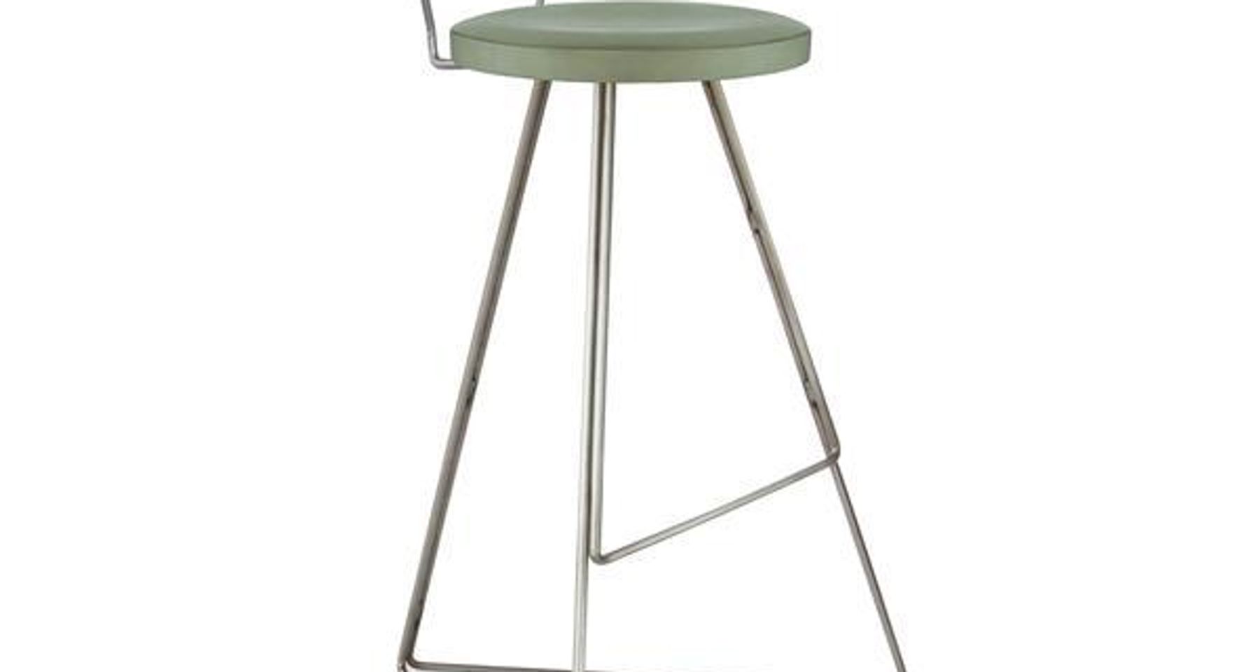 The Coleman Stool with Backrest - Industrial Frame by Greta de Parry