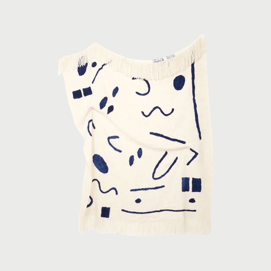 Abstract Throw Indigo