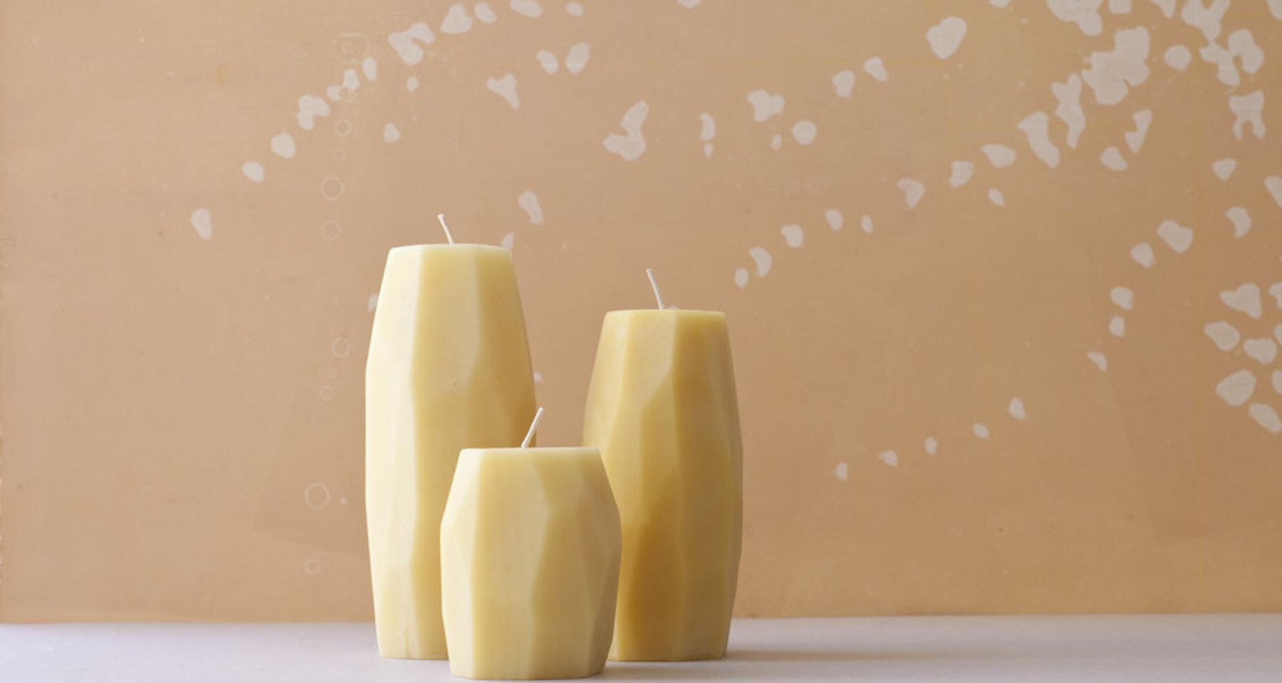 Faceted Beeswax Pillars by Fin