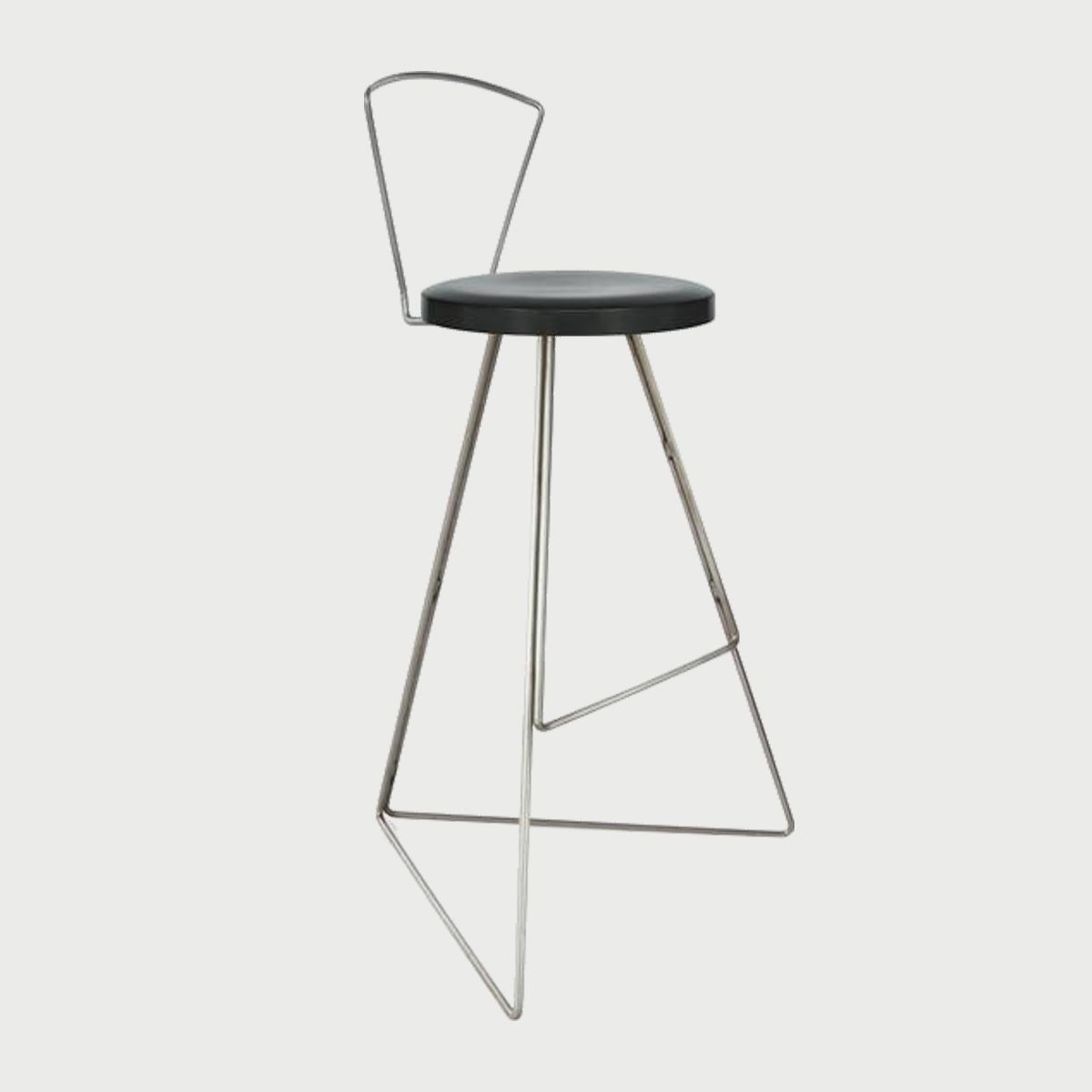 The Coleman Stool with Backrest - Industrial Frame