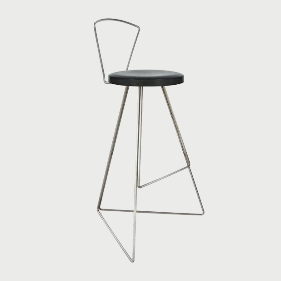 The Coleman Stool with Backrest - Industrial Frame