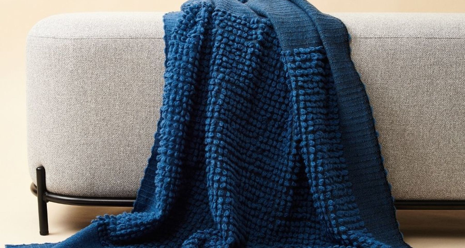 Macaroon Midnight Merino Throw by Studio Variously