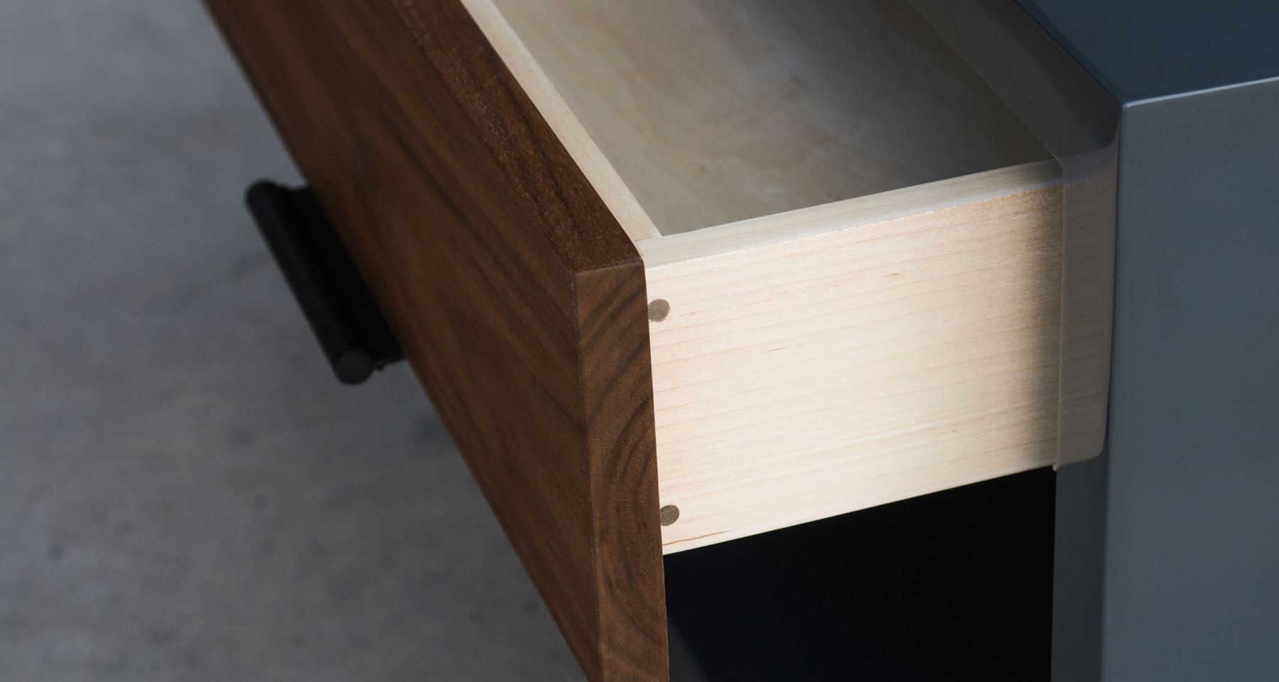 Lacquer nightstand by KomoLab
