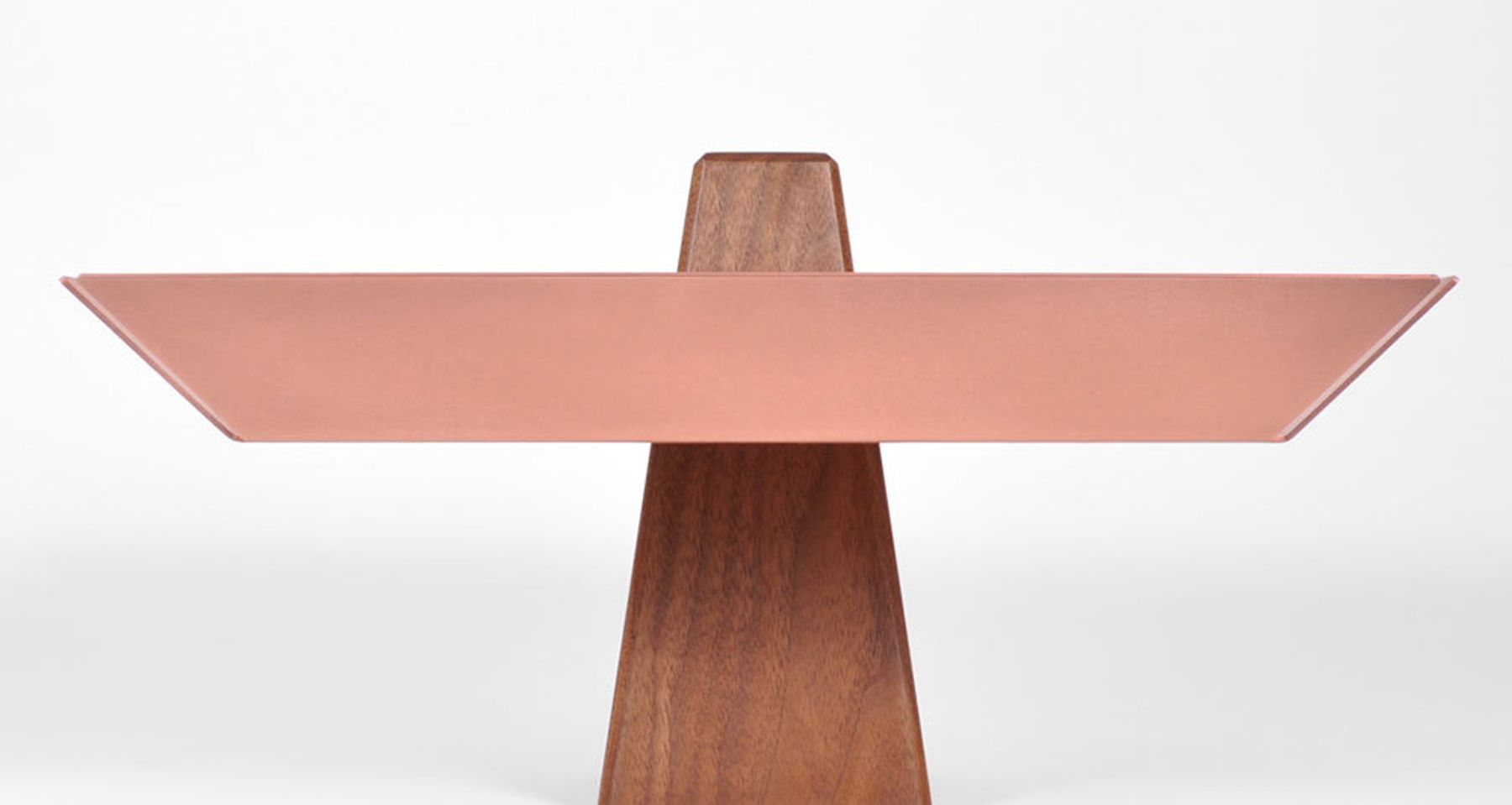 Ansel Pedestal Tray Walnut & Copper by Bronsen