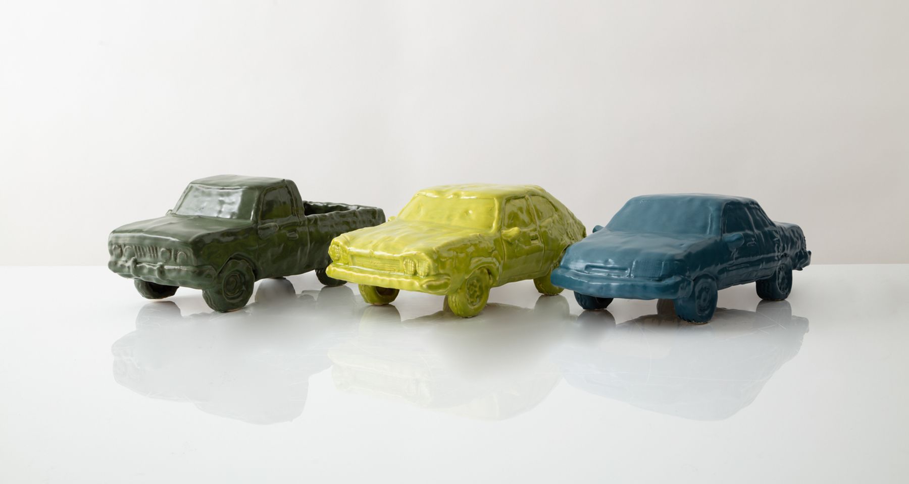 Chartreuse Accord Handmade Glazed Stoneware Sculpture Unique Edition by Fort Makers