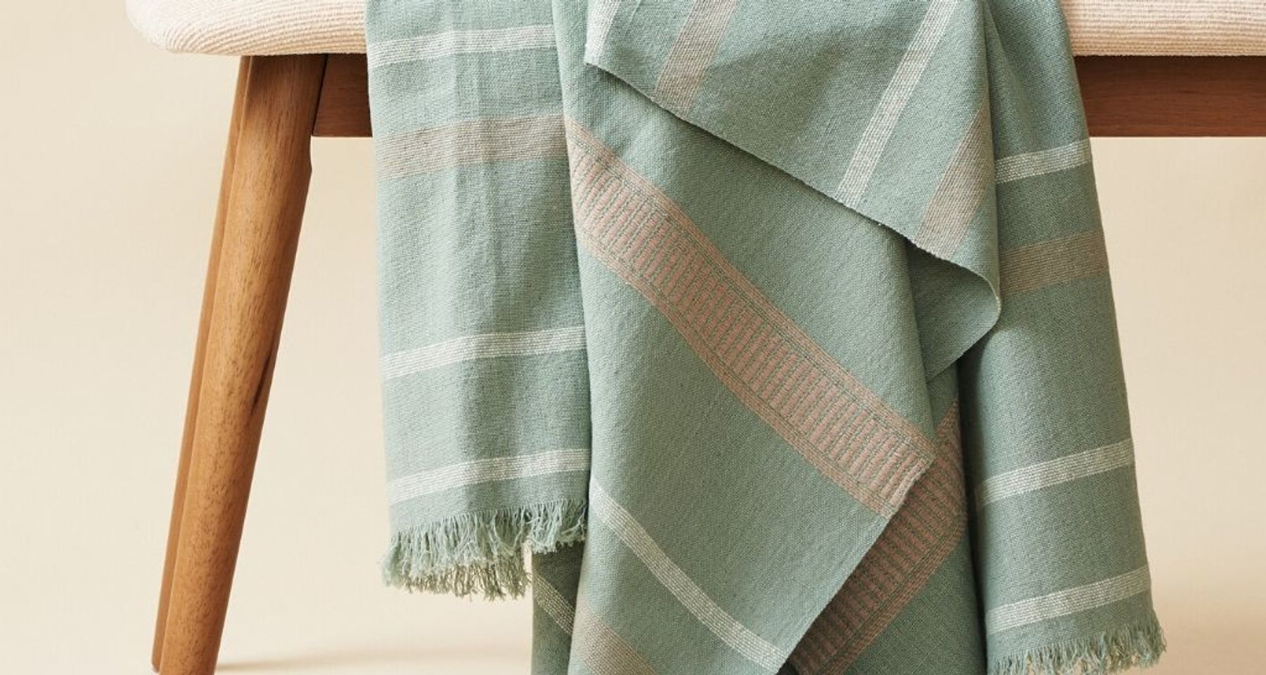 Sage Organic Cotton Throw  by Studio Variously