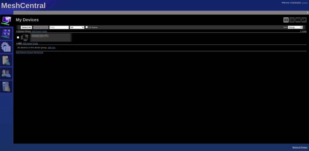 Remote management with MeshCentral