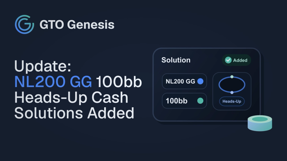 GTO Genesis thumbnail for an update announcing NL200 GG 100bb Heads-Up support