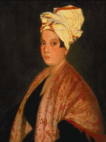 Creole woman wearing a madras tignon, painting by Frank Schneider