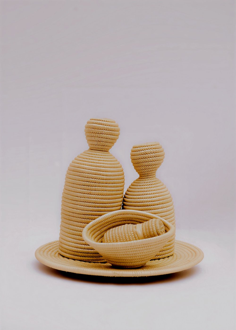 Traditional Ugandan Coiled Raffia & Woven Fiber Nativity Set