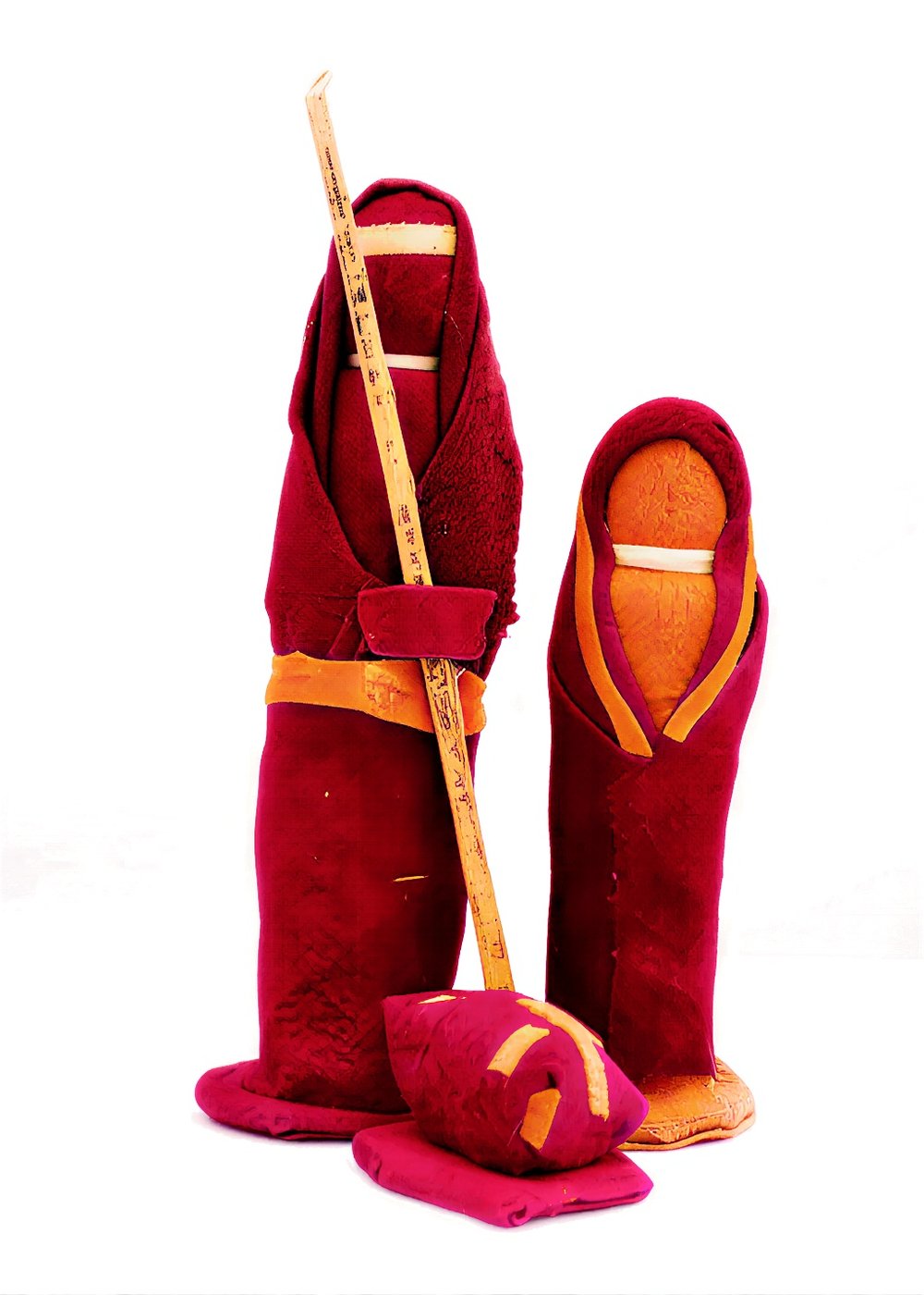 Regal Crimson Ugandan Barkcloth Holy Family Set