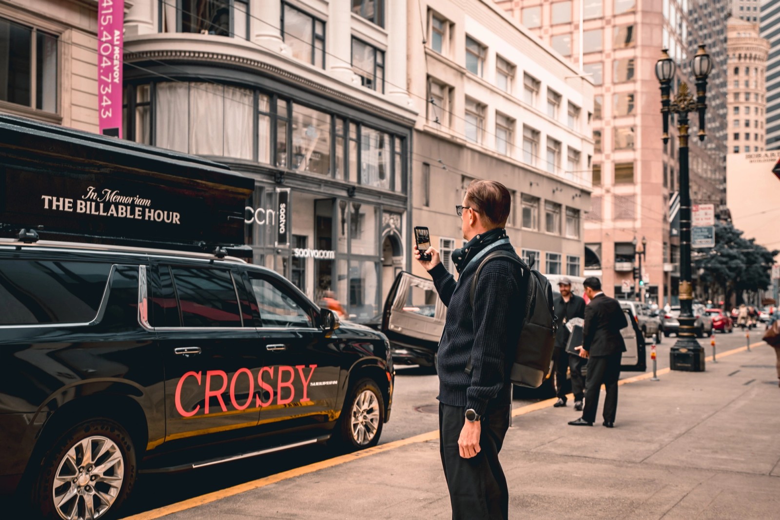 Crosby hearse with a roof-mounted prop