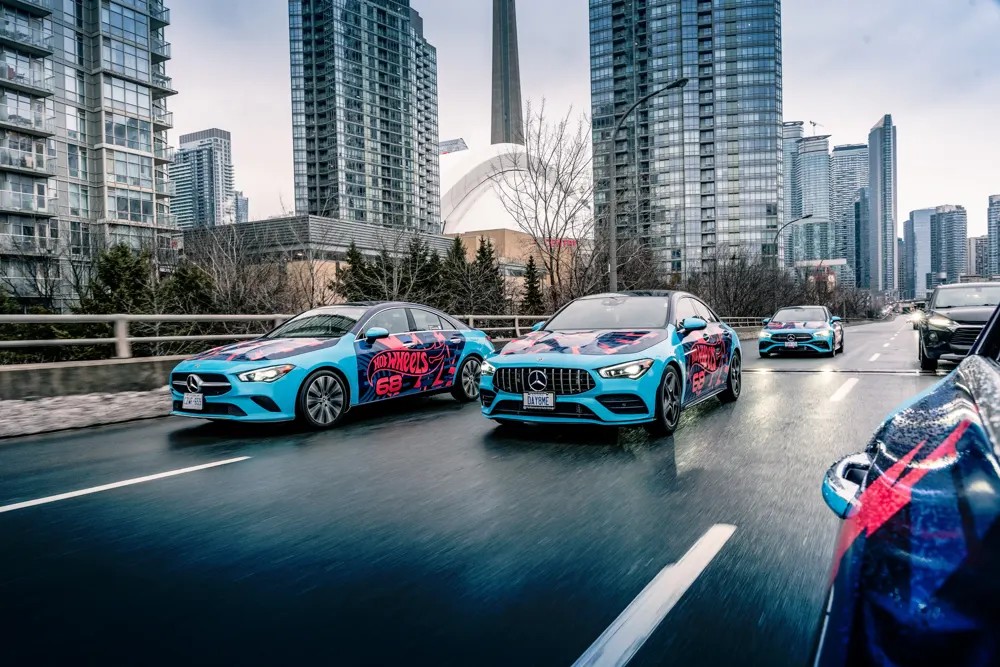 Hot Wheels wrapped Mercedes during the Toronto AutoShow campaign