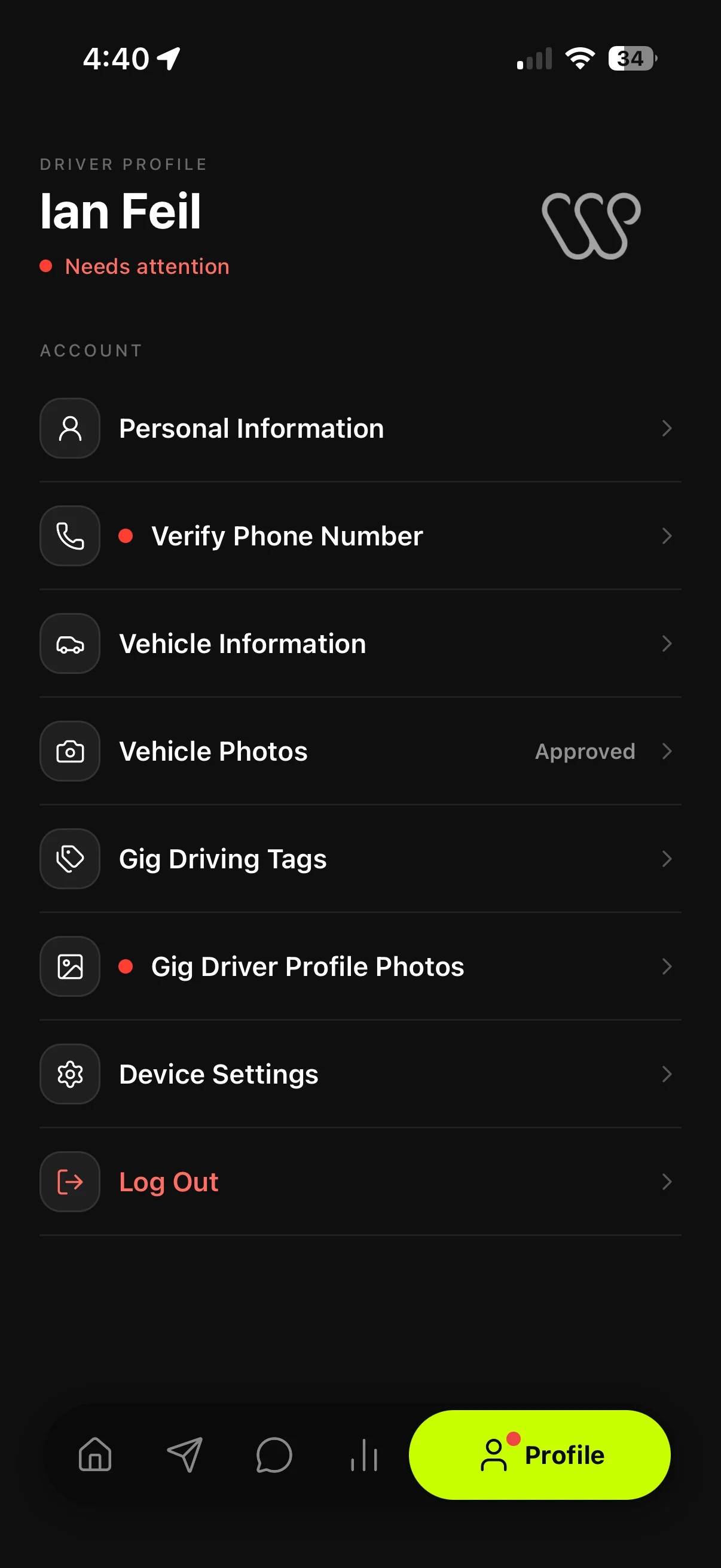 Driver profile in the Wrapped app